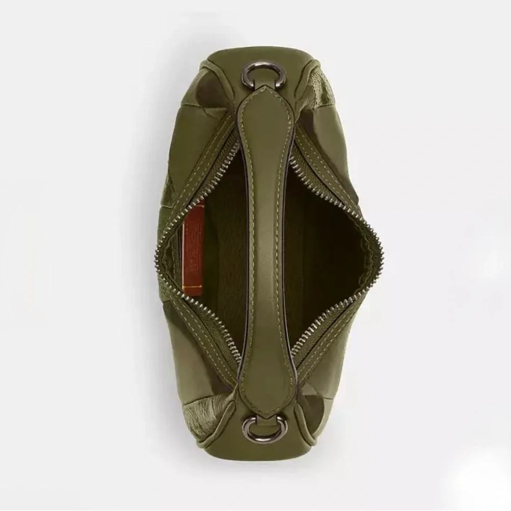 Coach Carmen Mini Crossbody Bag With Patchwork,Gunmetal/Olive Multi colorway. - Picture 7 of 7